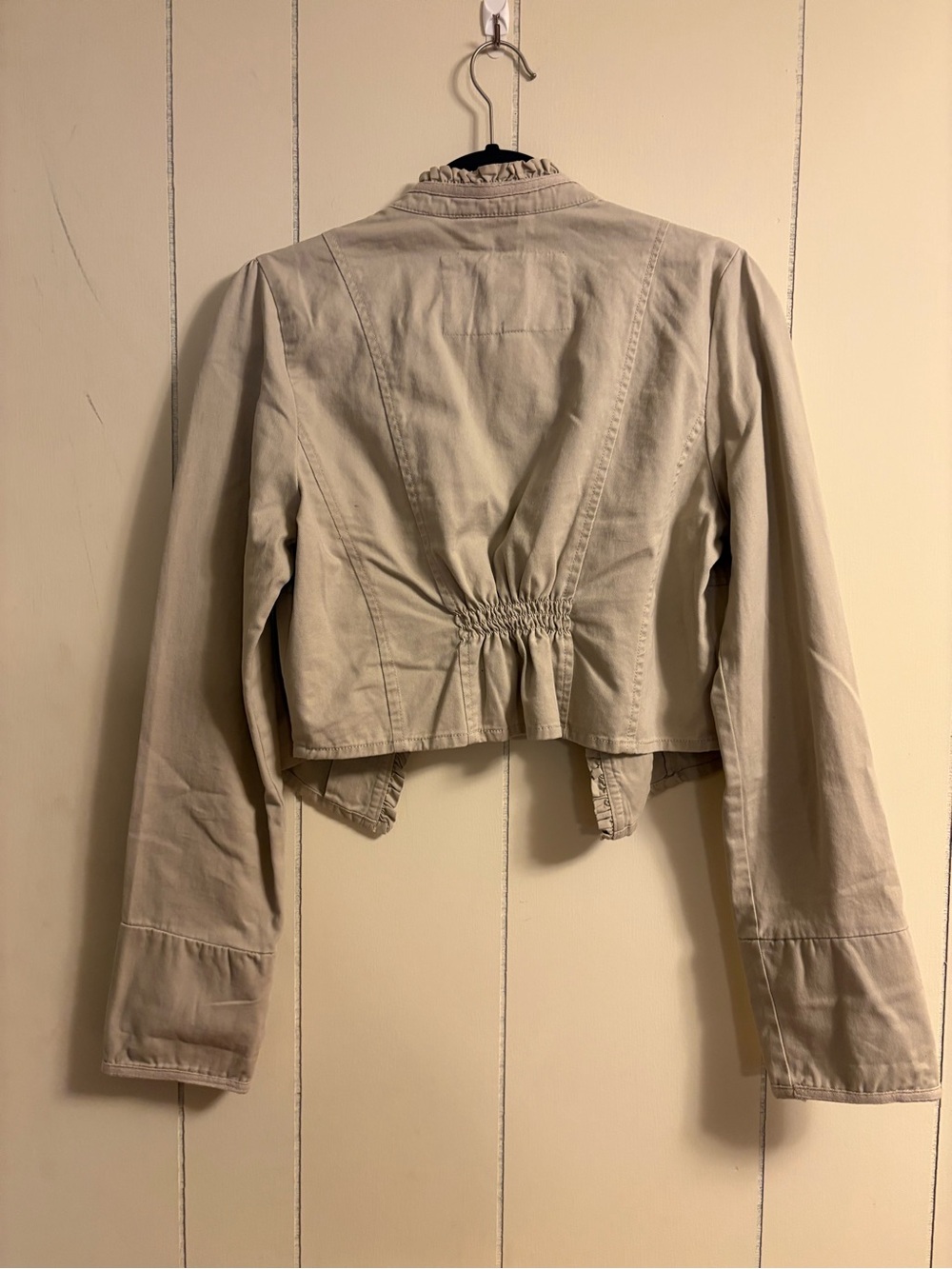 Button Ruffle Crop Jacket - Picture 2 of 7